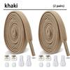 New Elastic Shoe Laces Round Snap Lock Flat Shoelaces Without Ties Kids Adult Quick Shoelace Shoe Accessories 2 Pair