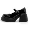 Height increase j thick heel platform small leather shoes autumn new British style k with skirt Mary Jane single shoes