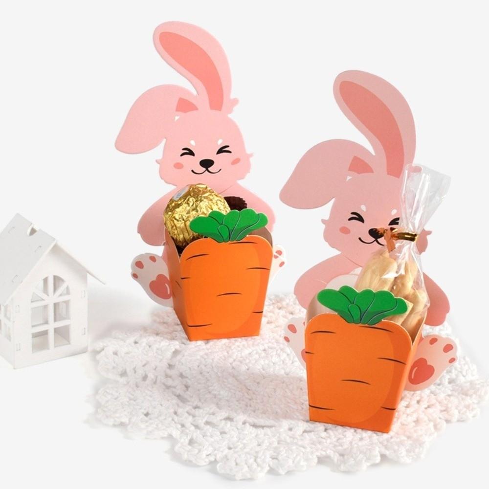 Cute Easter Candy Box Rabbit Hug Carrot Design Cookie Box New Food Packaging Case  Party