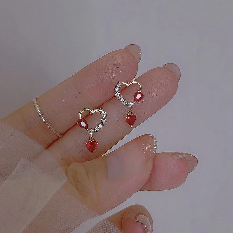 New Silver Color Inlaid Zircon Clover Tassel Earrings For Women Delicate Chain Pendant Earring Party Jewelry Accessories Gifts