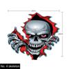 2~5PCS Car Stickers Skeleton Skull In The Hole Funny Colorful Car Auto Decals Hole Horror Skull Car Sticker
