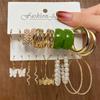 Colorful Resin Earrings Set  Pearl Hoop Candy Color Metal Mix Match 2024 New Style for Women Wedding Party Earrings
