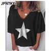 JPNTKY Women's Fashion Casual Short Sleeve V Neck Blouses & Shirts