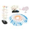 4pcs Fish Tank Decorations Glowing Effect Silicone Artificial Coral Plant Ornament for Aquarium