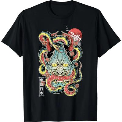Camiseta oni otaku demonio japonés vaporwave