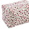 1/2 Pcs Cosmetic Bag Flower Print Zipper Closure Large Capacity Portable Lipstick Lotion Earphone Keys Makeup Brush Storage Pouch Travel Business Trip