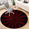 1PC Red Black Stripes Color Wheel Office Round Area Rug, Mat Suitable For Office, Under Office Chairs Bedroom Living Room Home Decor, Room Deco