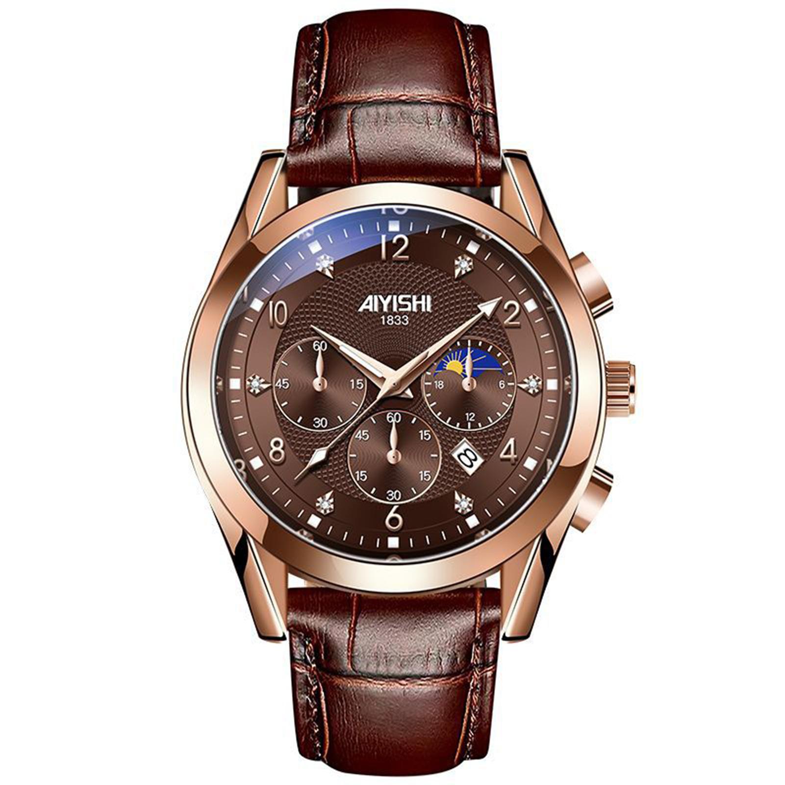 

Кварцевые наручные часы для мужчин, модные повседневные наручные часы с круглым циферблатом, водонепроницаемые кварцевые деловые часы для ежедневного ношения