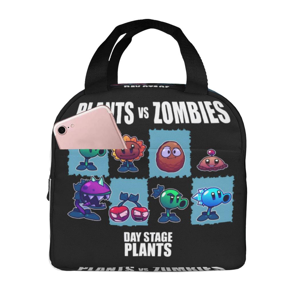 Custom Plants Gaming Zombies Insulated Lunch Bags for School Office Video Game Waterproof Thermal Cooler Lunch Box Unisex