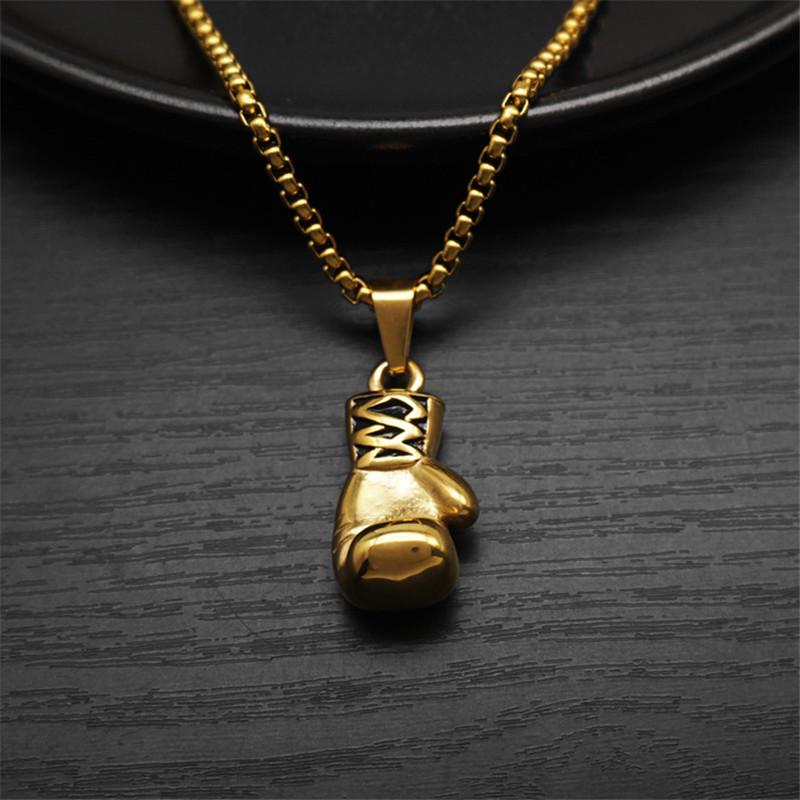 Boxing Gloves Boxer Men Necklaces Pendants Chain Punk Trendy for Boyfriend Stainless Steel Jewelry Creativity Gift