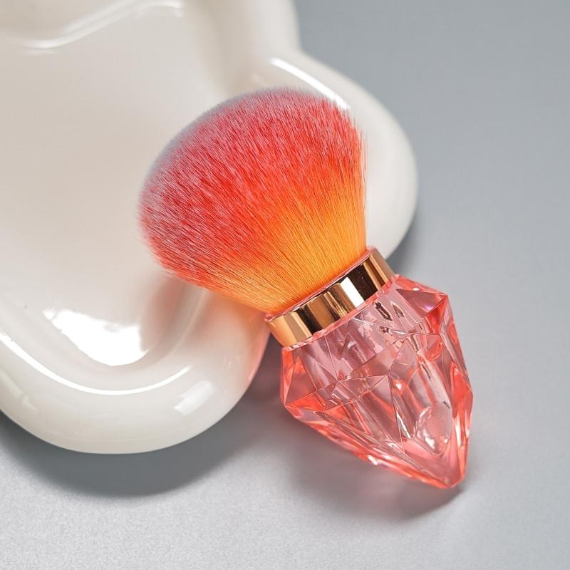 Multipurpose Nail Powder Remover Brush for Home Salon Use Nail Art Dust Brush with Crystal Shape Handle Makeup Brushes