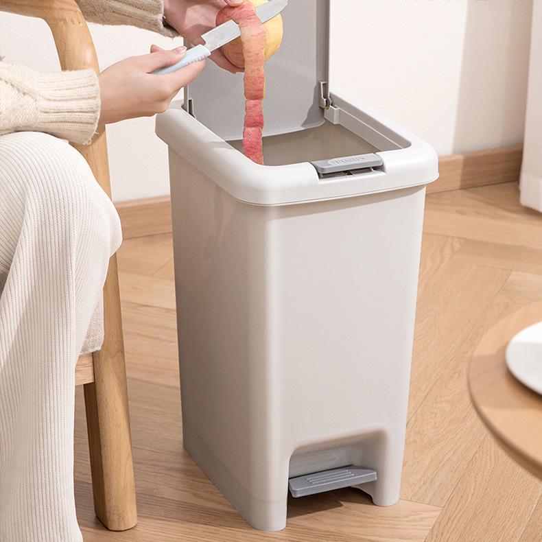 Large Household Trash Can with Lid for Bathroom, Kitchen, Bedroom, Living Room, and Dormitory