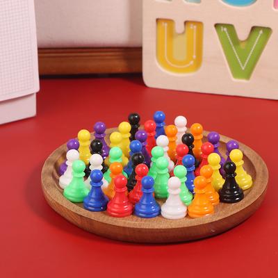 32Pcs 2.5*1.5Cm Chessman Plastic Pawns Checkers Pieces For Games Tabletop Markers Components