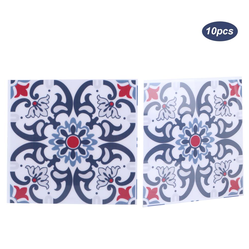 10Pcs Household Waterproof Kitchen Bathroom Decorative Ceramic Tile Stickers Decoration 10x10cm