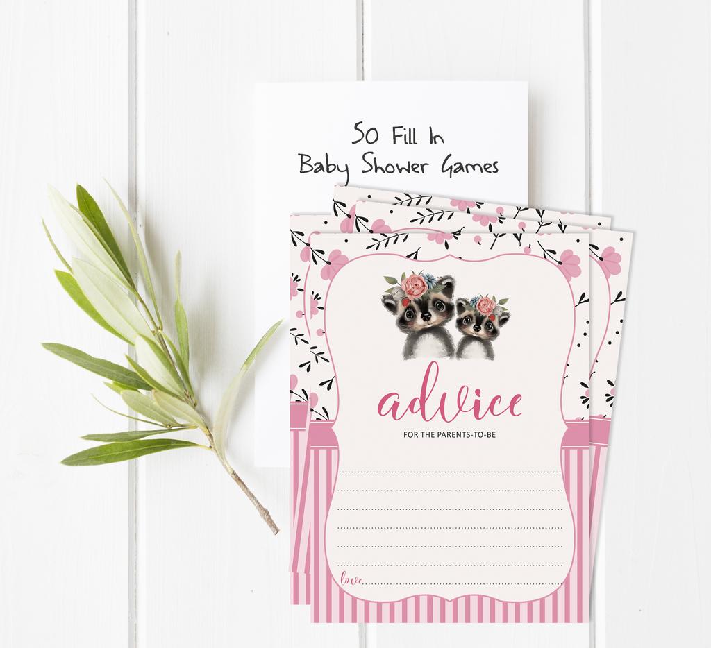 Inkdotpot Baby Shower Game Set Of 50 BabyA  AlphabetA  ABCA  Game Raccoon Jungle Animals Party