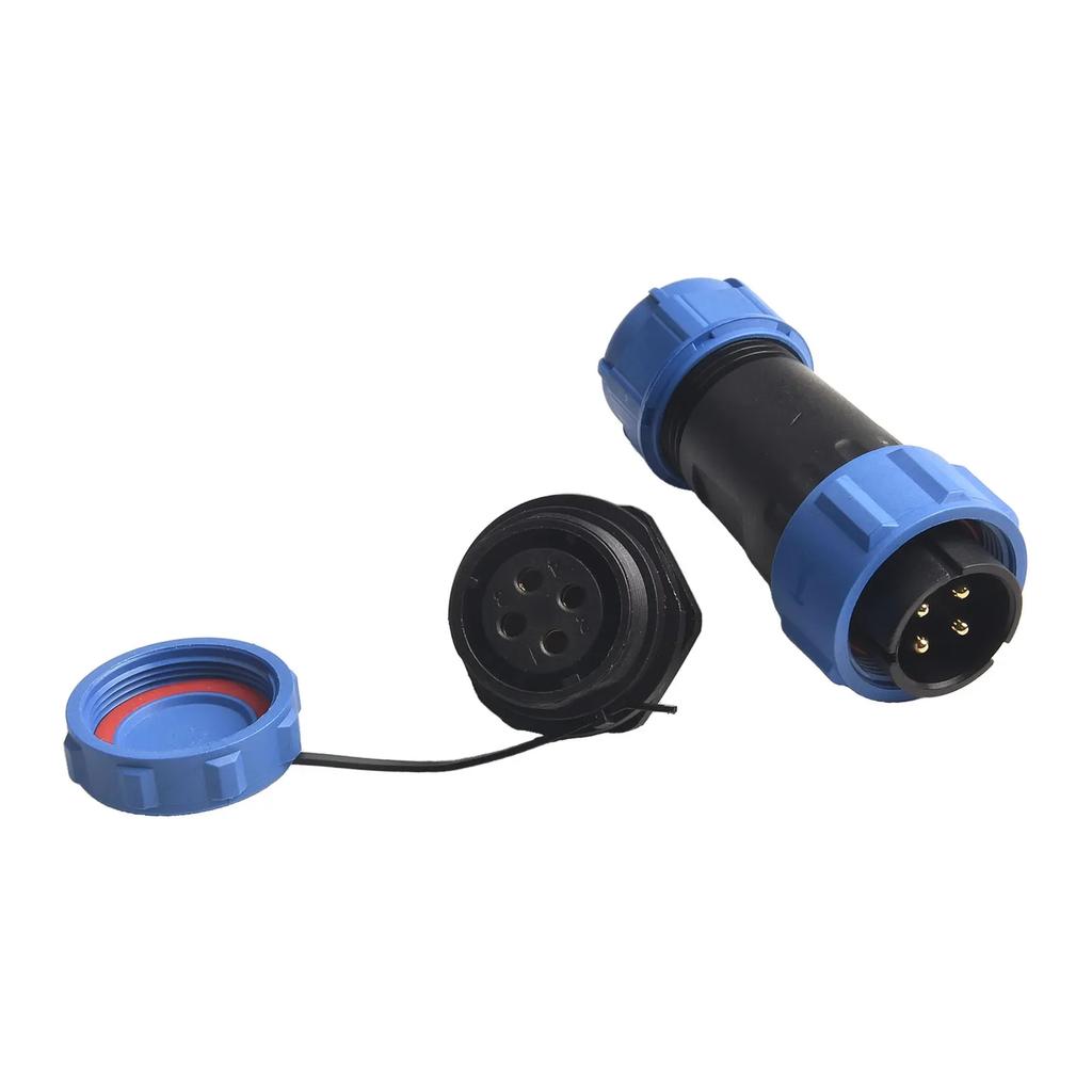 SP21 4Pin Waterproof Aviation Connector Gold-Plated Brass Connector IP67 Protection For Machinery Lighting