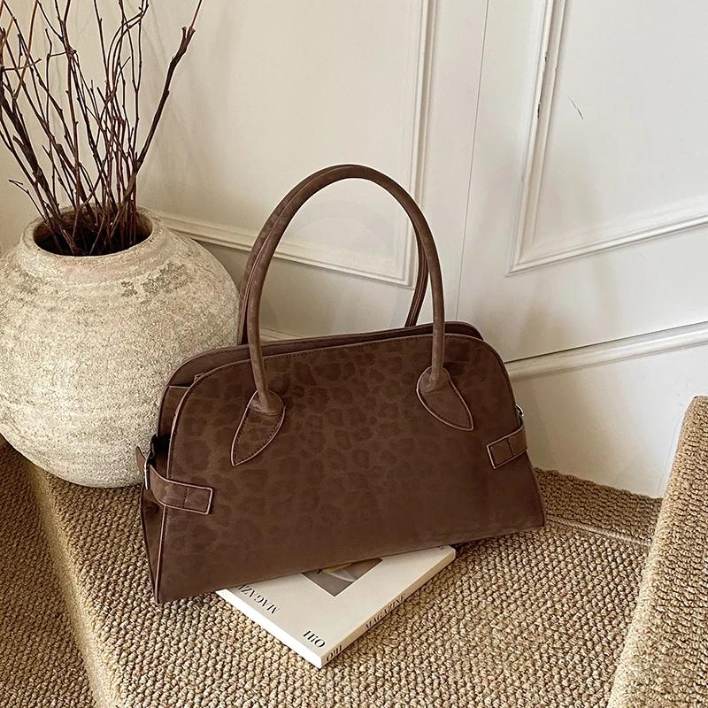 Fashion Large Capacity Solid Casual Faux Suede Shoulder Bags 2025 Hot Sale Simple Versatile Commute Top-Handle Bags for Women