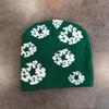 Hat Fashionable Knit With Floral Print And Warmth Function For Cold Use Seasons