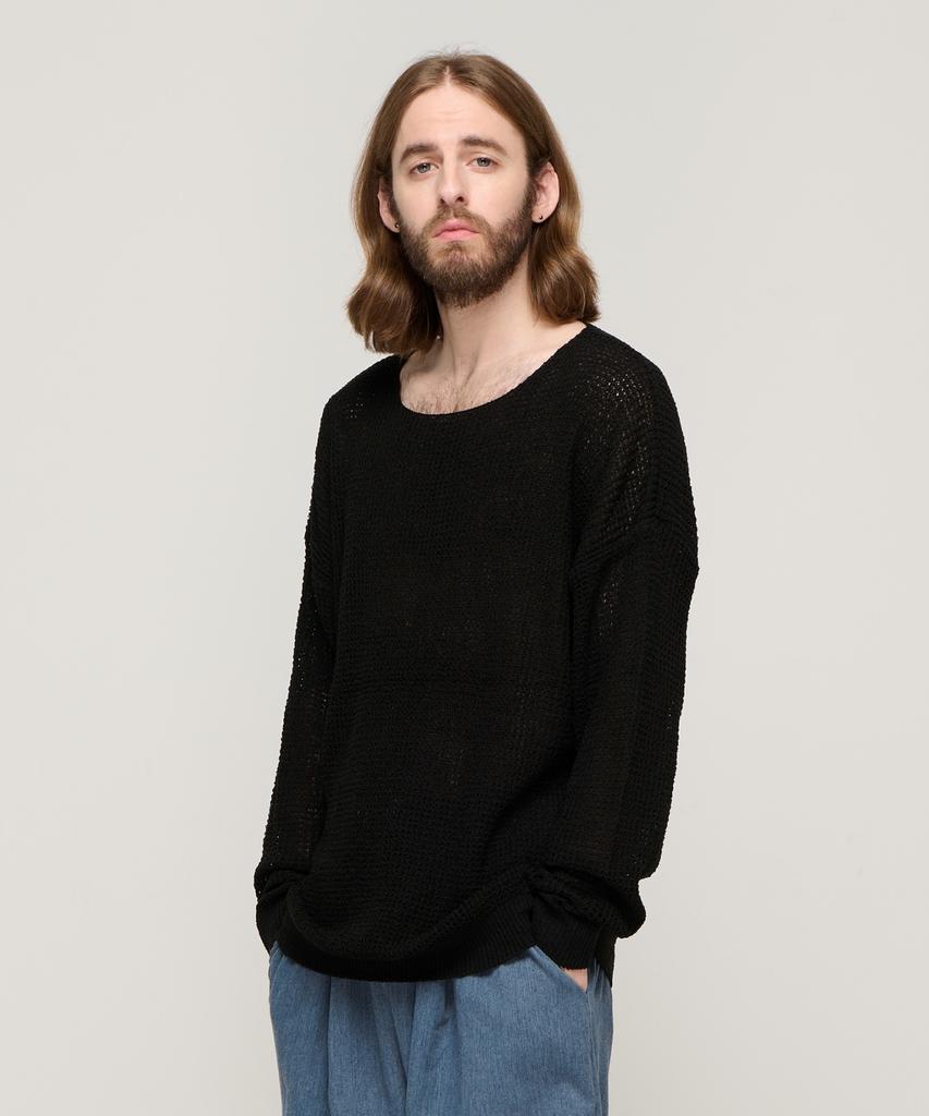 CARGOBROS Summer Scallop Waffle Cozy Knit (Black)