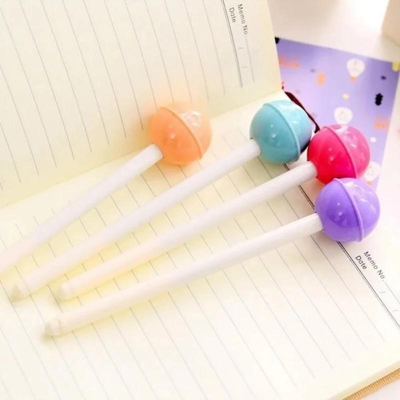 1Pcs Candy Color Novelty NEW Sweet Gift Decorated School Office Korean Style Stationery Pen Lollipop Gel Ink Pens