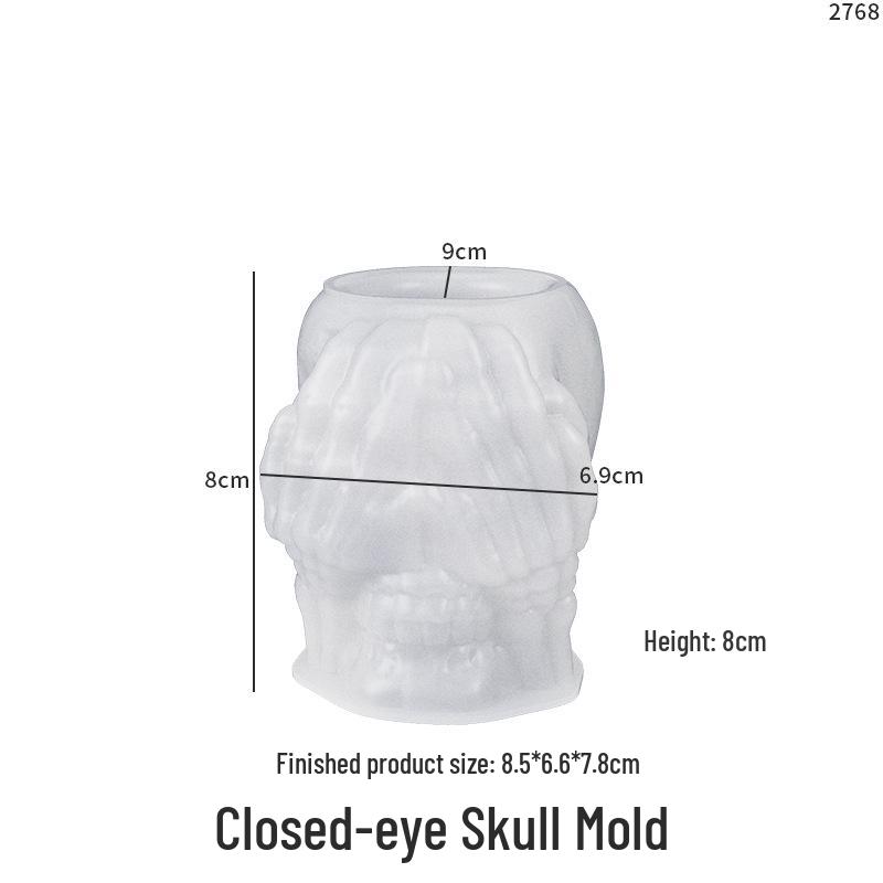 DIY Epoxy Skull Ear Muffs & Mask Pen Holder Mold - Halloween Silicone Ornament Box