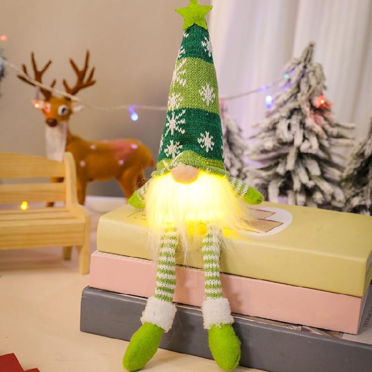 Mysterious Holiday Season Santa Figure Two Leg Styles Warm White Lights Gnomes Shape Figurine Christmas Decoration