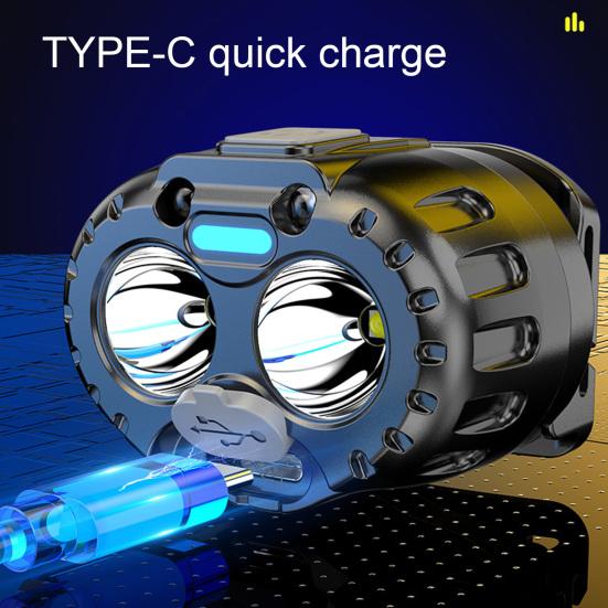 LED Headlamp 90-Degree Adjustable Motion Sensor Rechargeable Waterproof Outdoor Camping Headlamp Emergency Light