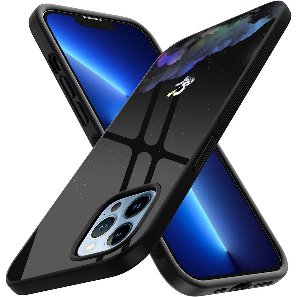 Niedliche Astronauten-Hülle aus gehärtetem Glas für Iphone 14 13 11 12 Pro Max Mini Xs Xr X 7 8 6s Plus Se 2022 Cover Protection Shell Capas