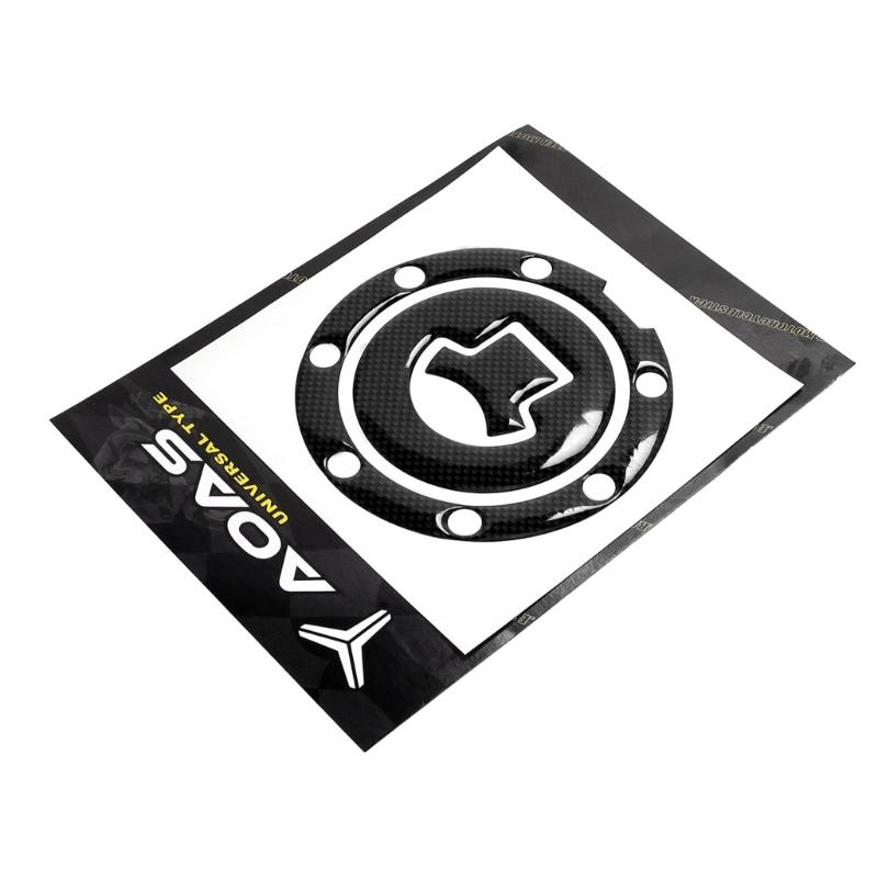 Universal Motorcycle Fuel Cap Decal With Carbon Texture Easy Installation Fuel Tank Protector for Most Sport Bikes