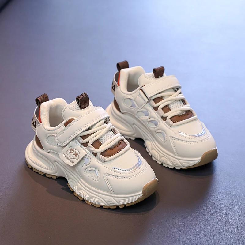 

Кроссовки для студентов с толстой мягкой подошвой 2024 года, новые модные детские кроссовки для бега, модные универсальные спортивные туфли для мальчиков и девочек, нескользящие 26 хаки