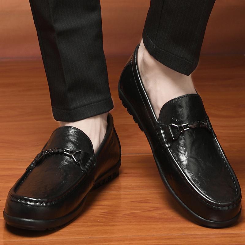 Fashion All-match Mens Loafers Men's Genuine Leather Flats Classic Casual Dress Shoes for Men Comfortable Male Slip-On Business Shoes