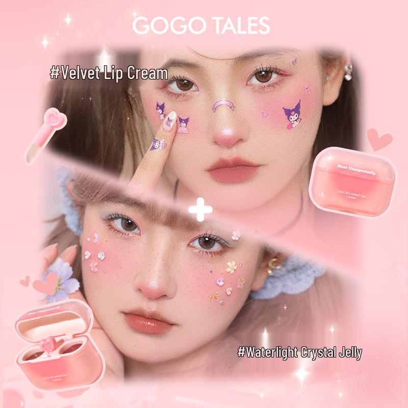 Gogotales Double-Ended Lip Gloss: Long-Lasting, Moisturizing Lip Mud & Mirror Water Light Lipstick