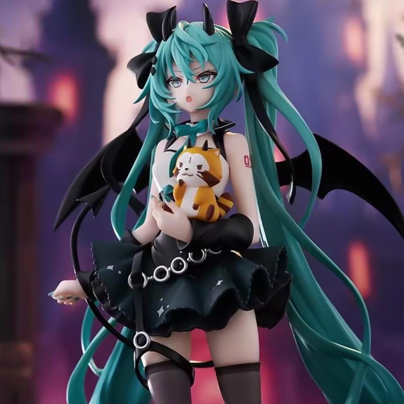 Anime Kleiner Teufel Hatsune Miku Handgemacht Kleiner Waschbär Chuyin Dunkler Engel Handgemachtes PVC Modell Animations Periphere Ornamente