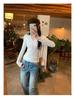 Korean Style V-Neck Button Knitwear for Women - Autumn/Winter Long-Sleeve Slimming Top