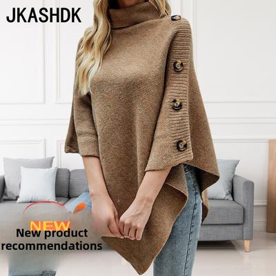 Γυναικεία μόδα casual μονόχρωμα φθινοπωρινά χειμωνιάτικα μακρυμάνικα πουλόβερ με ψηλό λαιμό