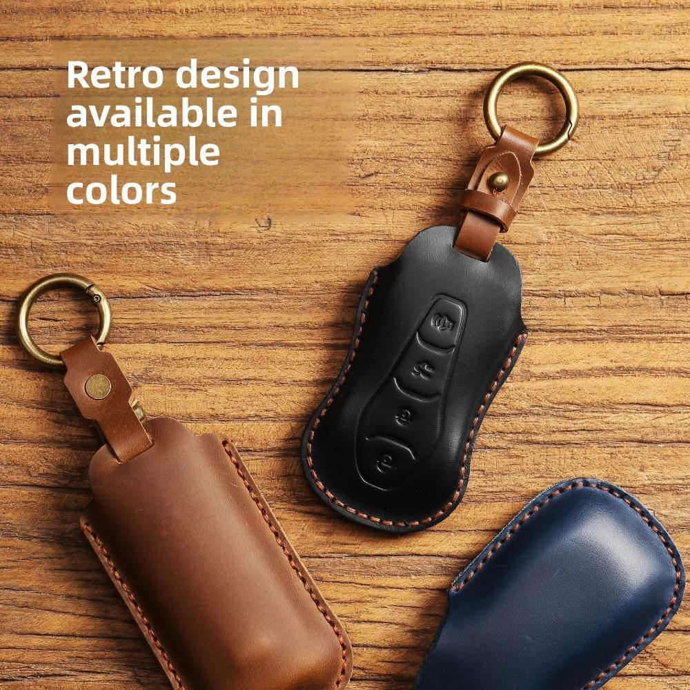 Handgefertigte Schlüsselhülle aus echtem Leder für Geely Autoschlüssel Premium Rindsleder Schlüsselschutz Langlebig und stilvoll