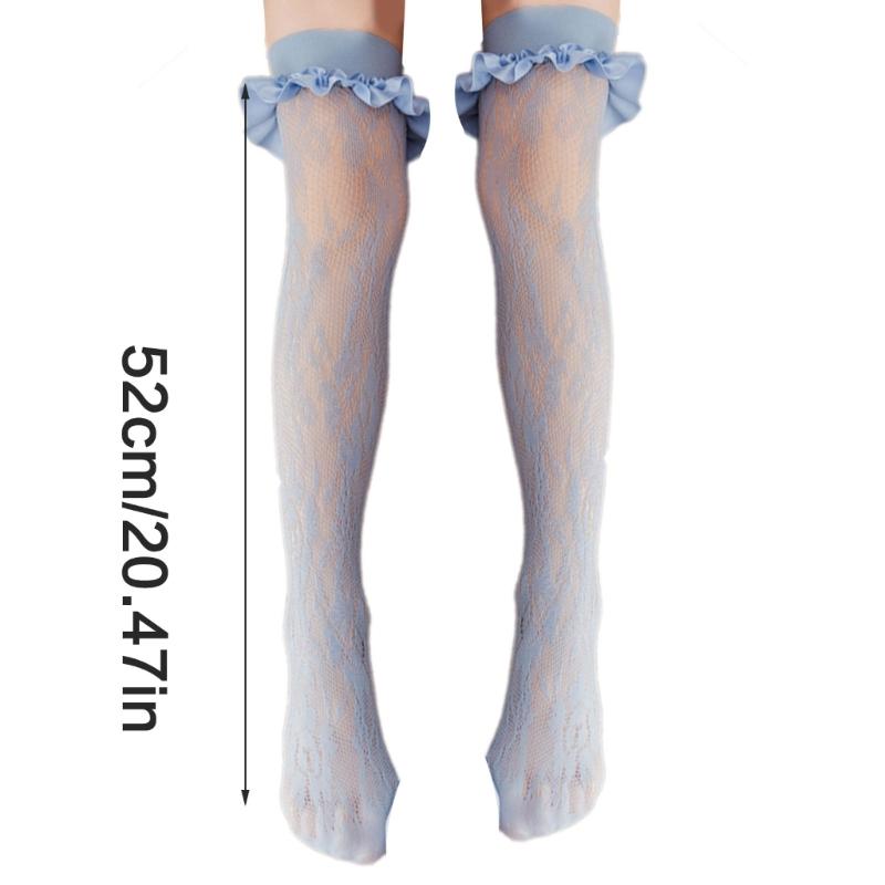 Classical Solid Color Over Knee Length Socks for Kids Soft Nylon Long Tube Socks for Party Outfits and School Event