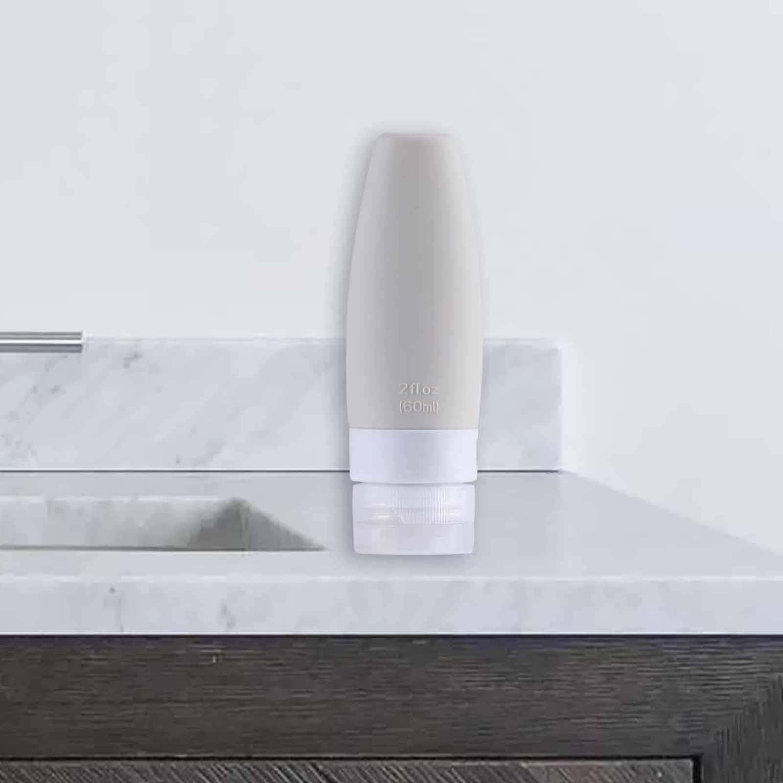 

Силиконовые дорожные бутылочки для туалетных принадлежностей, портативные бутылочки, контейнеры для размера, шампунь Gray White 60ml