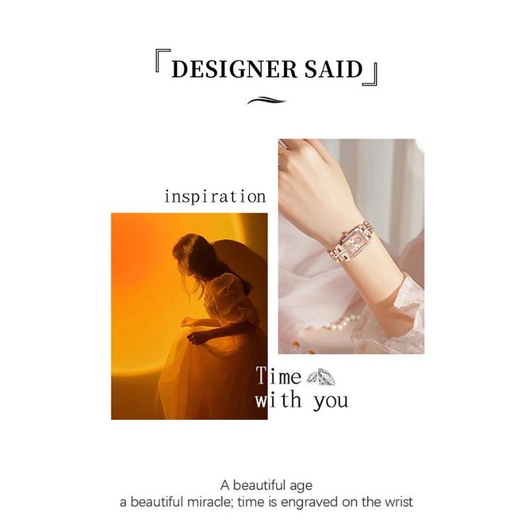 CRRJU New Watch 5017 Women's Watch Stainless Steel Strap Simple Square Business Fashion Watch