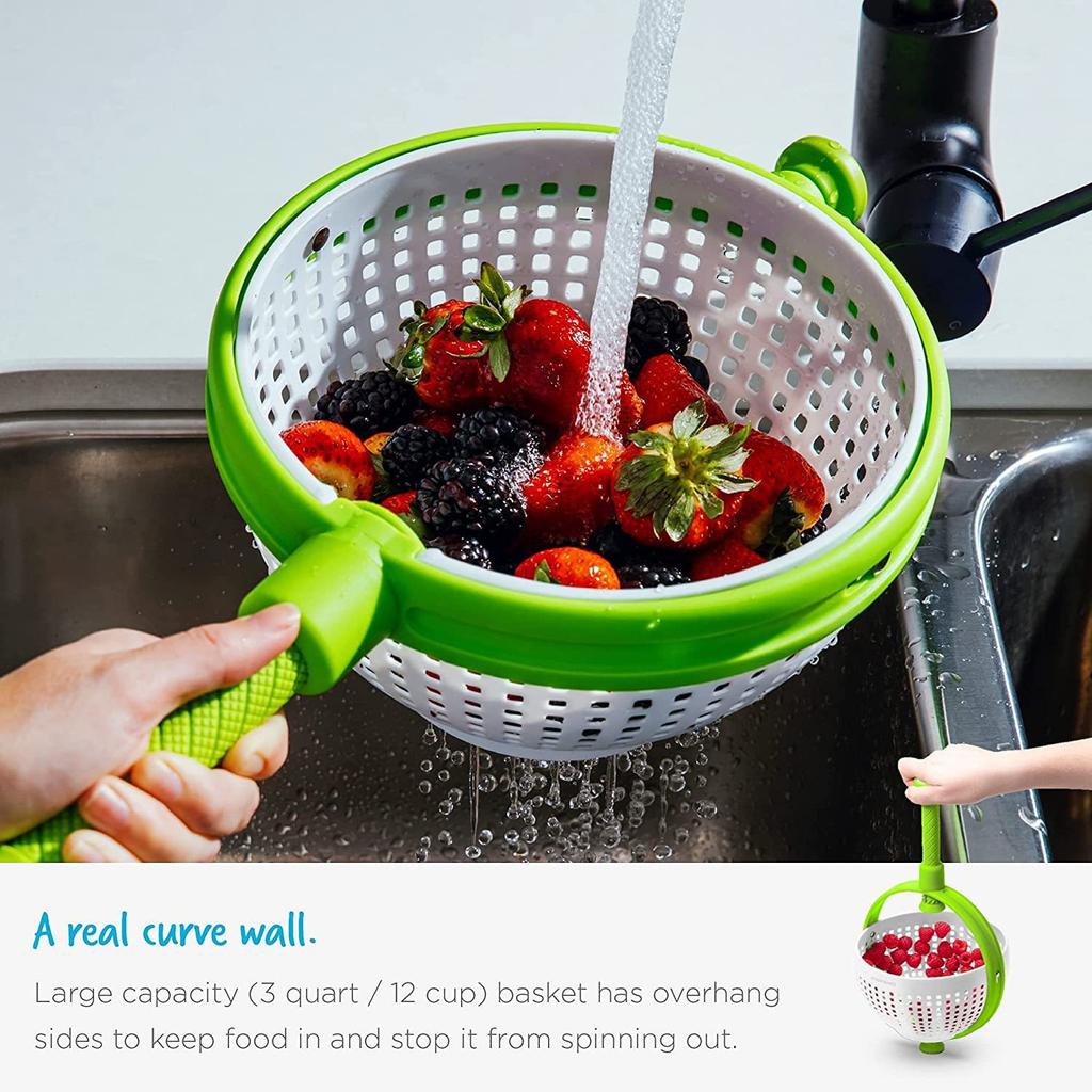 1Pc Salad Spin Dryer, ABS Material, Kitchen Vegetable Washer, Centrifugal Spinning and Draining Basket, Holiday Gift