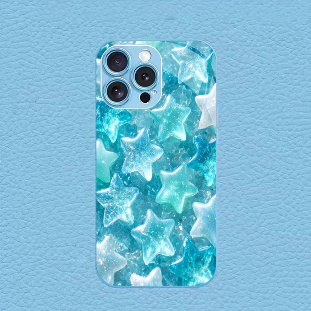 Kawaii Crystal Star Design for iphone 17 case for coque iphone Fashion Case fundas Glass for iPhone 17 16 15 14 13 12pm Pro Plus