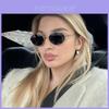 Vintage Metal Retro Sunlight Oval Sunglasses For Men And Women With Uv400 Protection
