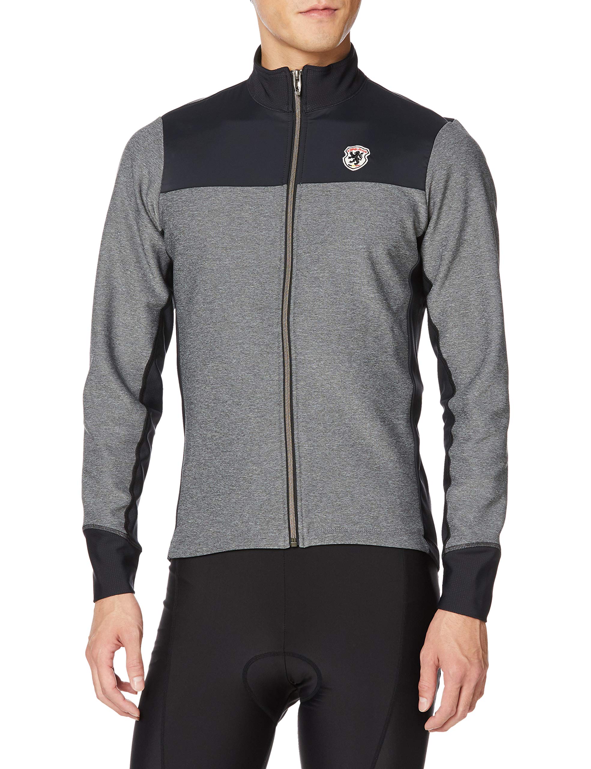 

Велокуртка Kapelmuur Thermo Combi для осени/зимы (5°С-15°С), Меланжевый серый x Черный, Размер XS