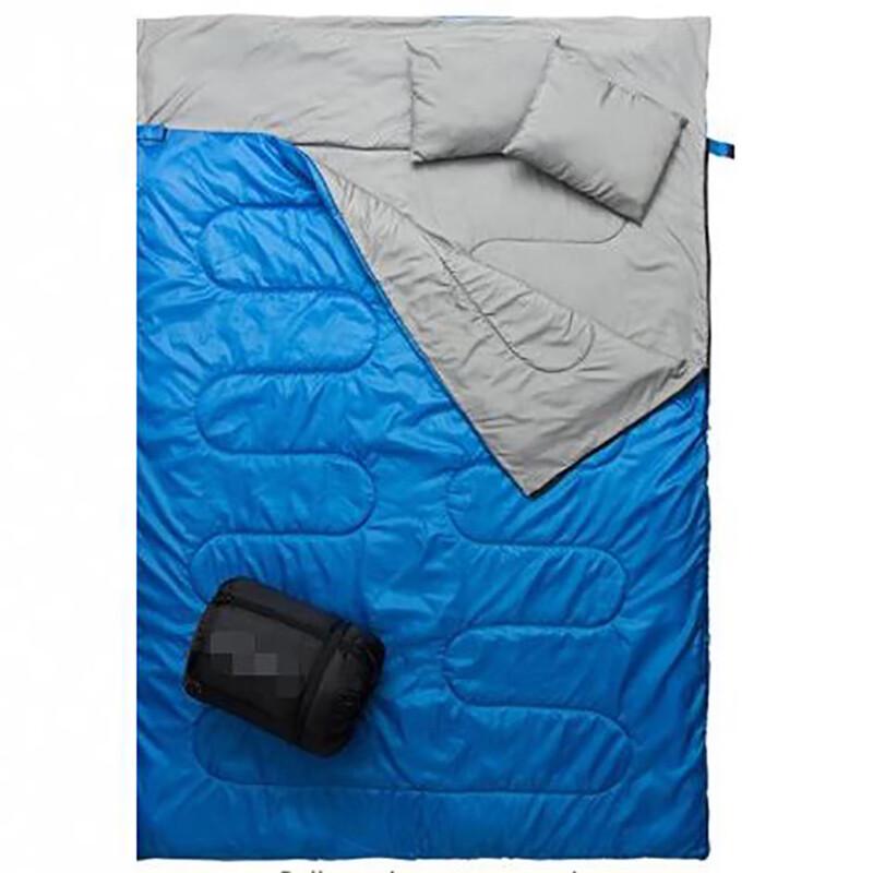 OEING Thickened Double Camping Sleeping Bag with Pillow 220x150cm