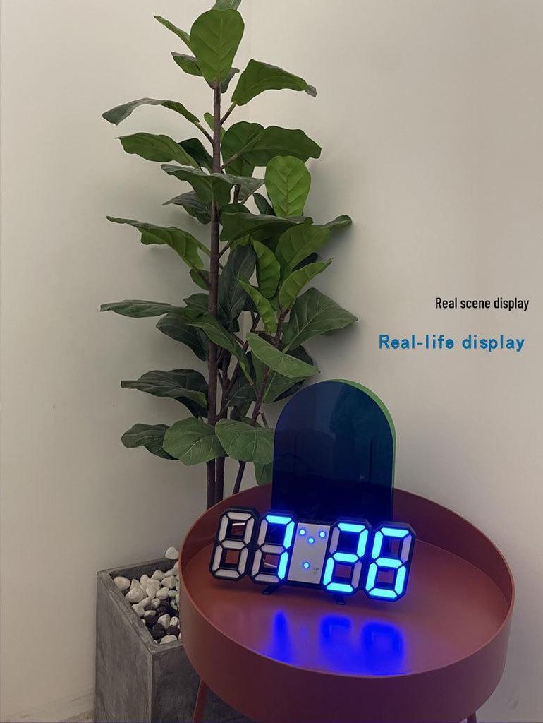 Luxury 3D LED Digital Wall & Desktop Clock - Luminous Alarm for Living Room