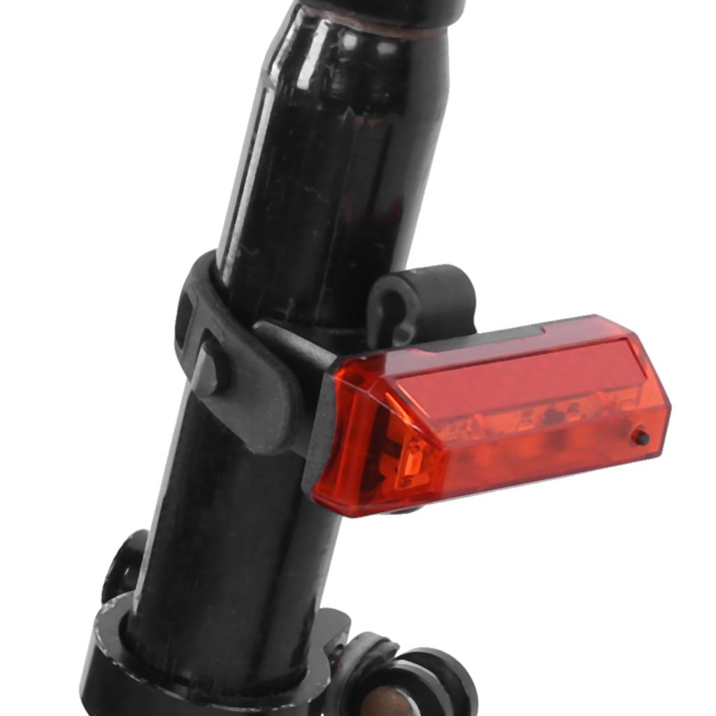 USB Charging Bicycle Taillight Cycling 5LED Light Safety Reflective Cycle Warning LampRed Light Red