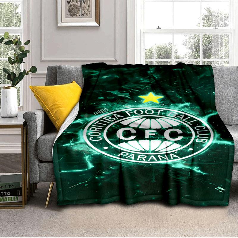 Cori-tiba Football Club Crest Printed Throws Blanket Soft Flannel Blankets for Couch Bed Gifts for Men Women Picnic blanket Christmas gifts