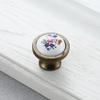 White Ceramic Pastoral Wardrobe and Cabinet Door Handle - Black Single Hole