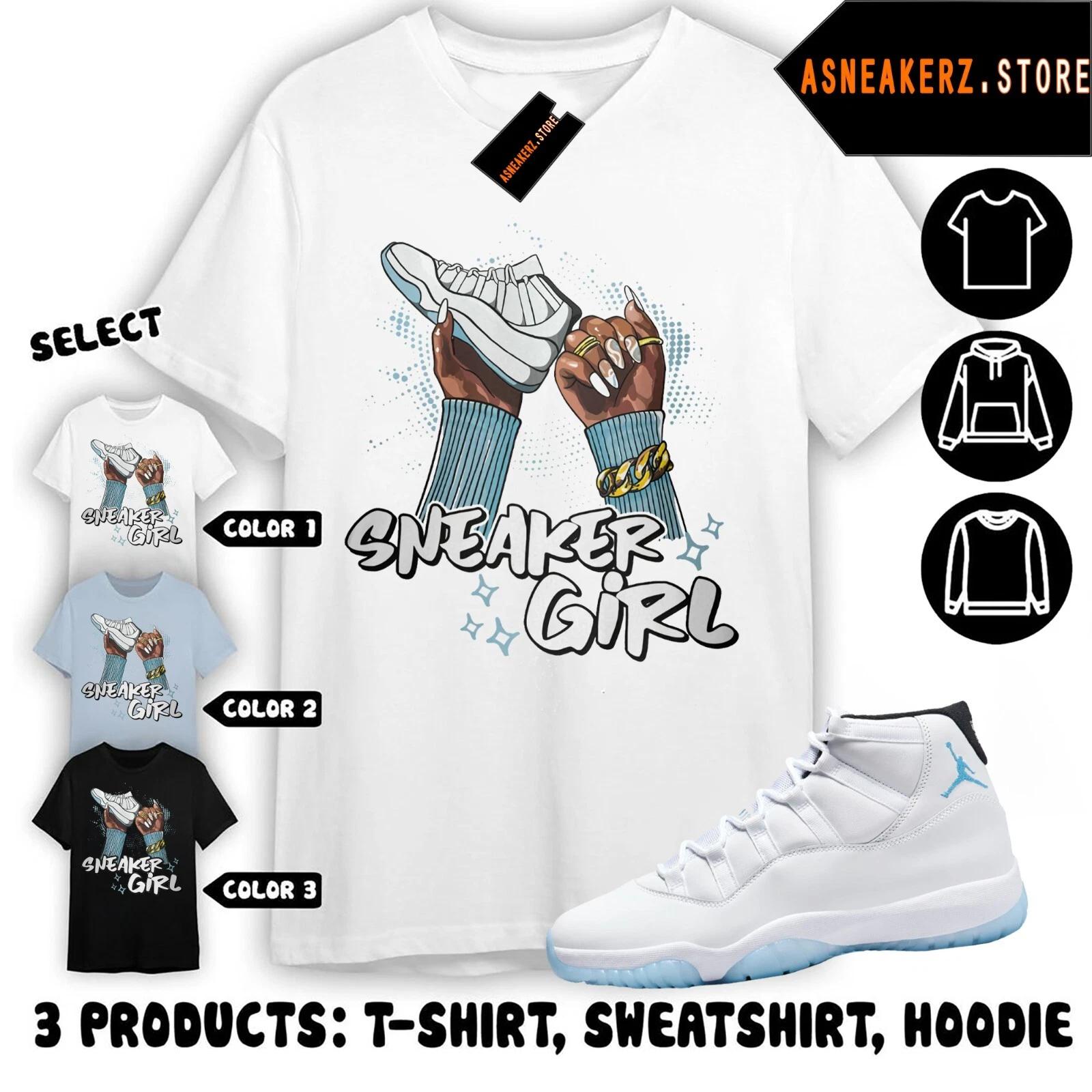 

Shirt To Match AJ 11 Columbia Legend Blue Sneaker Matching Sneakerhead Girl Nail L