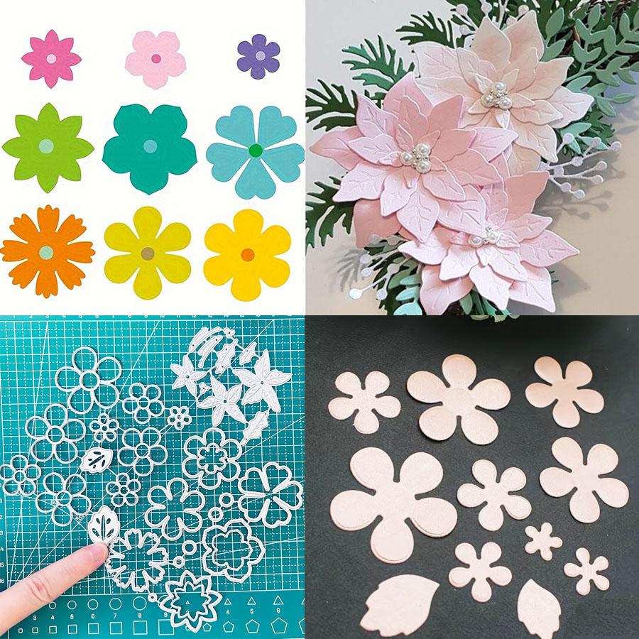 3pcs/Set Flowers Die Cuts for Card Making, Petal Metal Cutting Dies, Metal Die Cutting Mold, Scrapbooking Dies, Etched Embossing Stencil for Crafts